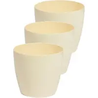 Prosperplast Bloempot Rond Duo 12cm CREME Prosperplast / 3 STUKS ! /