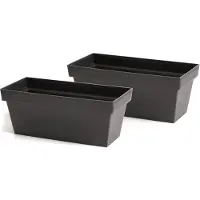 Prosperplast Bloembak Balkonbak Cube Case 40x18x16cm ANTRACIET Prosperplast / 2 STUKS ! /