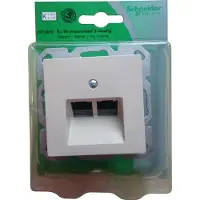 Merten type Atelier, 2-voudig RJ45-wandcontact, inbouw CREME