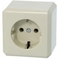 Schneider Opbouw Serie - Enkelvoudige wandcontactdoos opbouw geaard (Crème)