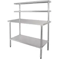 Vogue RVS werktafel met wandplanken 120cm