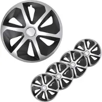 Pricenet wieldoppen Roco 14 inch zilver/zwart set van 4