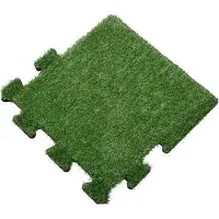 Sporttrader Rubber Tegel met Kunstgras Toplaag - Zijstuk - Puzzelsysteem - 50 x 50 x 2,2 cm