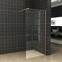 Diamond Line Inloopdouche 100x200cm Antikalk Helder Glas 8mm Geborsteld Koper Veiligheidsglas