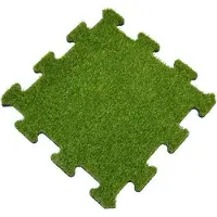 Sporttrader Rubber Tegel met Kunstgras Toplaag - Middenstuk - Puzzelsysteem - 50 x 50 x 2,2 cm