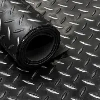 Ivol Rubbermat op rol Diamant motief Zwart 3mm breedte 180 cm - Per strekkende meter