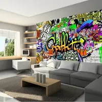 Karo-art Fotobehang - Kleurrijke Graffiti op de muur