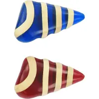 Impresso Decoratieve houten / acrylaat meubelknoppen, 2 stuks, leo, rood / blauw