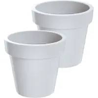 Prosperplast Bloempot Buiten Rond Lofly 20cm WIT Prosperplast / 2 STUKS ! /
