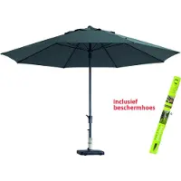 Madison Parasol Madison Rond Timor Grijs 400 cm incl Beschermhoes