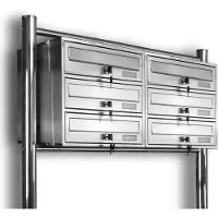 Brulo Brievenbus - 6 Woonadressen - RVS - 2x3