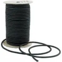 ABC-led 100 meter Elastisch Touw - 8mm - ZWART - elastiek op rol