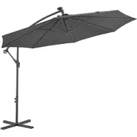 vidaXL Zweefparasol met LED-verlichting stalen paal 300 cm antraciet