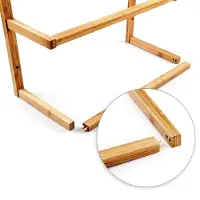 Relaxdays handdoekenrek bamboe, handdoekrek, handdoekhouder, muurmontage, bruin
