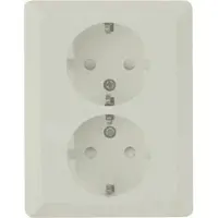 Olympic dubbel stopcontact met randaarde opbouw CREME