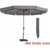 Madison Parasol rond Taupe 350 cm met gratis Hoes