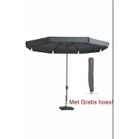 Madison Parasol Rond Syros Grijs 350 cm met hoes