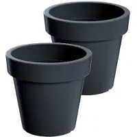 Prosperplast Bloempot Buiten Rond Lofly 30cm ANTRACIET Prosperplast / 2 STUKS ! /