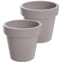 Prosperplast Bloempot Buiten Rond Lofly 25cm TAUPE Prosperplast / 2 STUKS ! /