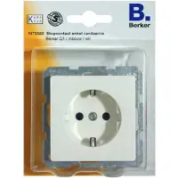 Berker Q1 stopcontact enkel met randaarde, inbouw WIT
