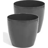 Prosperplast Bloempot Rond Duo 19cm GRAPHITE Prosperplast / 2 STUKS ! /