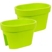 Prosperplast Bloembak Balkonbak Lofly Railing 27x40x25cm LIME / 2 STUKS ! /