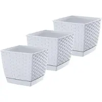 Prosperplast Bloempot Bloembak Ratolla Square 15x15x13cm WIT Prosperplast / 3 STUKS ! /