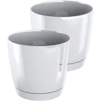 Prosperplast Bloempot Rond Duop 18cm WIT Prosperplast / 2 STUKS ! /