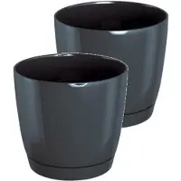 Prosperplast Bloempot Rond Duop 18cm GRAPHITE Prosperplast / 2 STUKS ! /