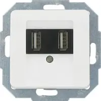 Kopp serie MILANO, dubbel USB-stopcontact, inbouw wit