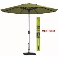 Madison Ronde parasol Sage groen met hoes 300 cm