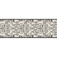 AS-Creation BAROK BEHANGRAND - Metallic Zwart Wit - AS Creation Only Borders