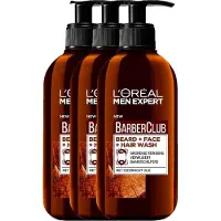L'Oréal 3x Men Expert Barberclub Baard Gezicht & Haar 3-in-1 Wash 200 Ml