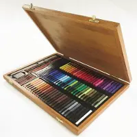 CONTÉ À PARIS 50174 Bamboe Kunstset 84 Carrés + Accessoires | Pastel & Tekenset in Bamboe Koffer