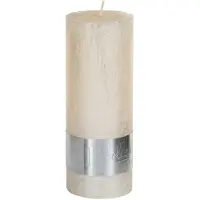 Ptmd Kaars metallic creme 18x7cm