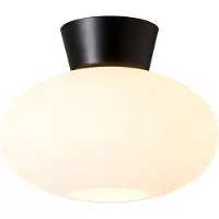 BELID Bullo plafondlamp opaalglas Ø27 cm Matzwart