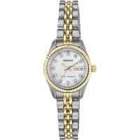 Armitron 75/2475MOP Tweekleurig armbandhorloge met kristallen accenten