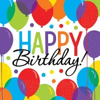 Amscan servetten Balloon Bash 33 x 33 cm 125 stuks