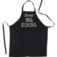 Kariban Mijncadeautje Luxe schort BBQ Koning met voornaam