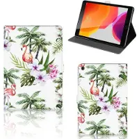 B2Ctelecom iPad 10.2 2019 | iPad 10.2 2020 | 10.2 2021 Flip Case Flamingo Palms