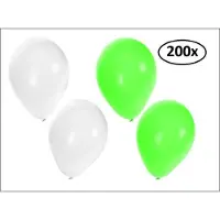 Partyxplosion Ballonnen helium 200x groen en wit