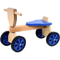 Playwood Loopfiets - Vierwieler - Blauw - Hout