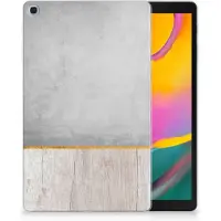B2Ctelecom Samsung Galaxy Tab A 10.1 (2019) Silicone Tablet Hoes Wood Concrete