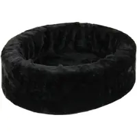 Petcomfort katten/hondenmand bont zwart (46X40X13 CM)