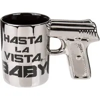 24.Se zilveren pistool mok Hasta la vista