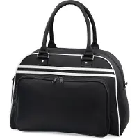 Bagbase Retro bowlingtas, Kleur Zwart/Wit (Black/White)