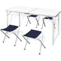 Super Merchant Campingset inklapbaar en verstelbaar 120x60 cm aluminium