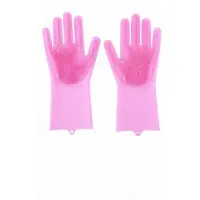 Lifetime Clean schoonmaakhandschoenen rubber roze 2 stuks