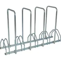 Mottez B131AR, 2-zijdig, voor banden met B 35-55 mm, met diefstalbeveiliging, 4 beugels, voor maximaal 5 fietsen, B 1320 x D 330 x H 830 mm, stalen buis, zilver