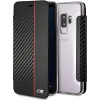BMW Zwarte / Rode Book Cover voor de Samsung Galaxy S9 Plus